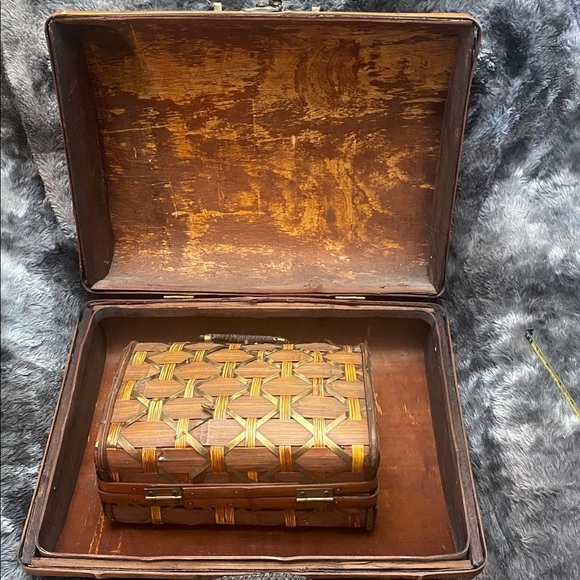 Woven Brown and Tan Basket Set - Picture 9 of 16